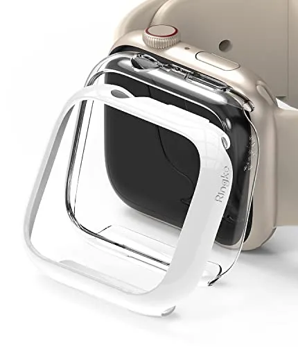 Apple Watch 7 45mm | Slim Case - Clear & White (2 Pack)