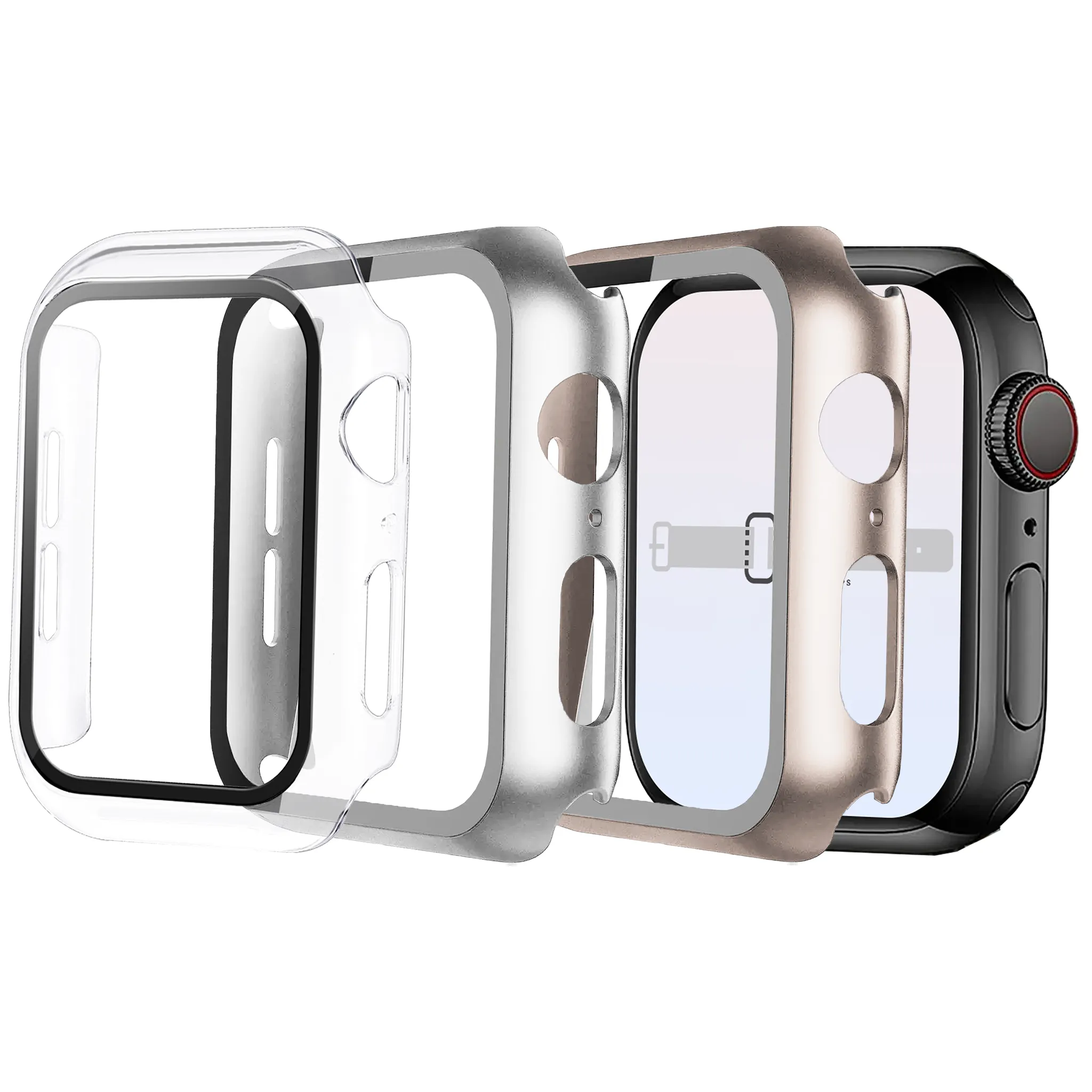 Apple Watch Hybrid Cover (Tempered Glass   Case Protector)