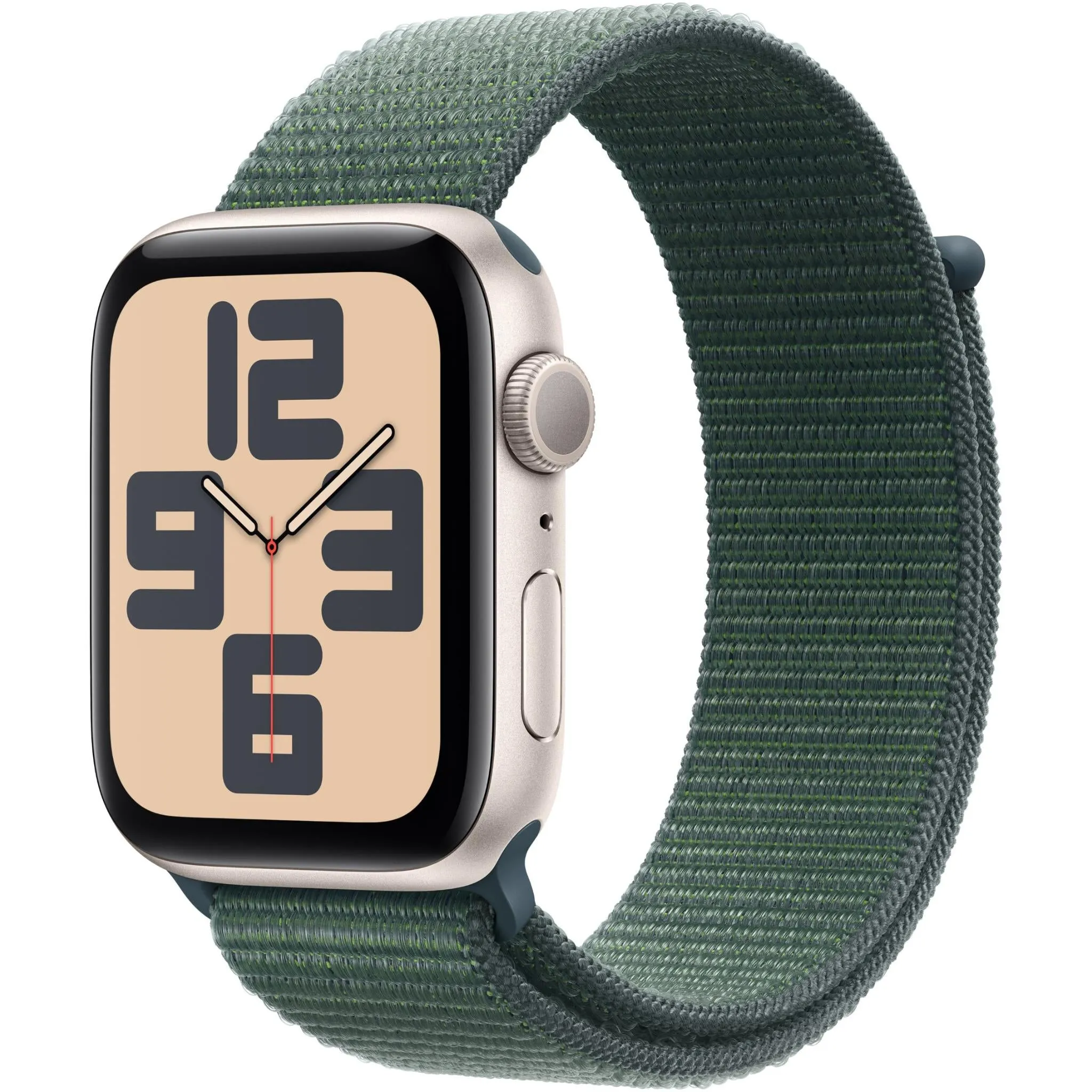 Apple Watch SE  44mm Starlight Aluminium Case GPS Sport Loop (Lake Green)[2024]