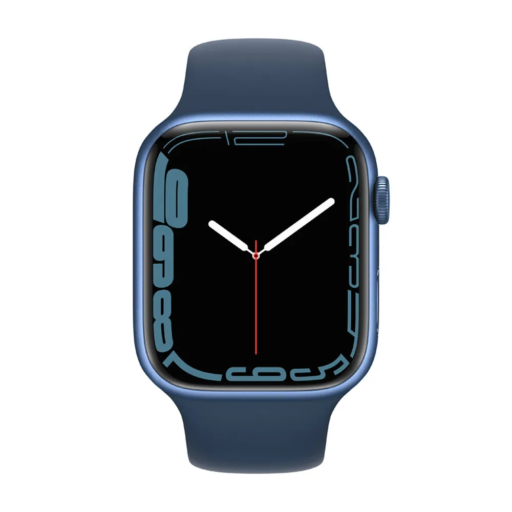 Apple Watch Series 7 GPS, 45mm Blue Aluminium Case with Abyss Blue Sport Band - Regular  MKN83HN/A