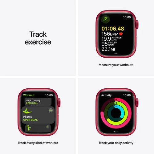 Apple Watch Series 7 GPS   Cellular, 45mm (Product) RED Aluminum Case with (Product) RED Sport Band - Regular