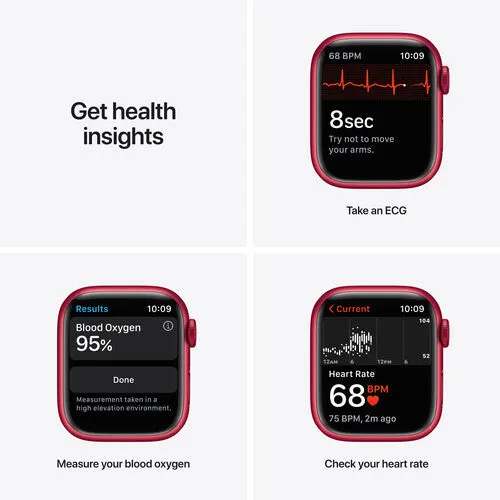 Apple Watch Series 7 GPS   Cellular, 45mm (Product) RED Aluminum Case with (Product) RED Sport Band - Regular