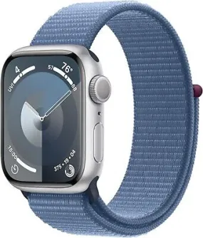 Apple Watch Series 9 (GPS) 41mm Silver Case with Winter Blue Sport Loop  L/M (MR913LL/A)