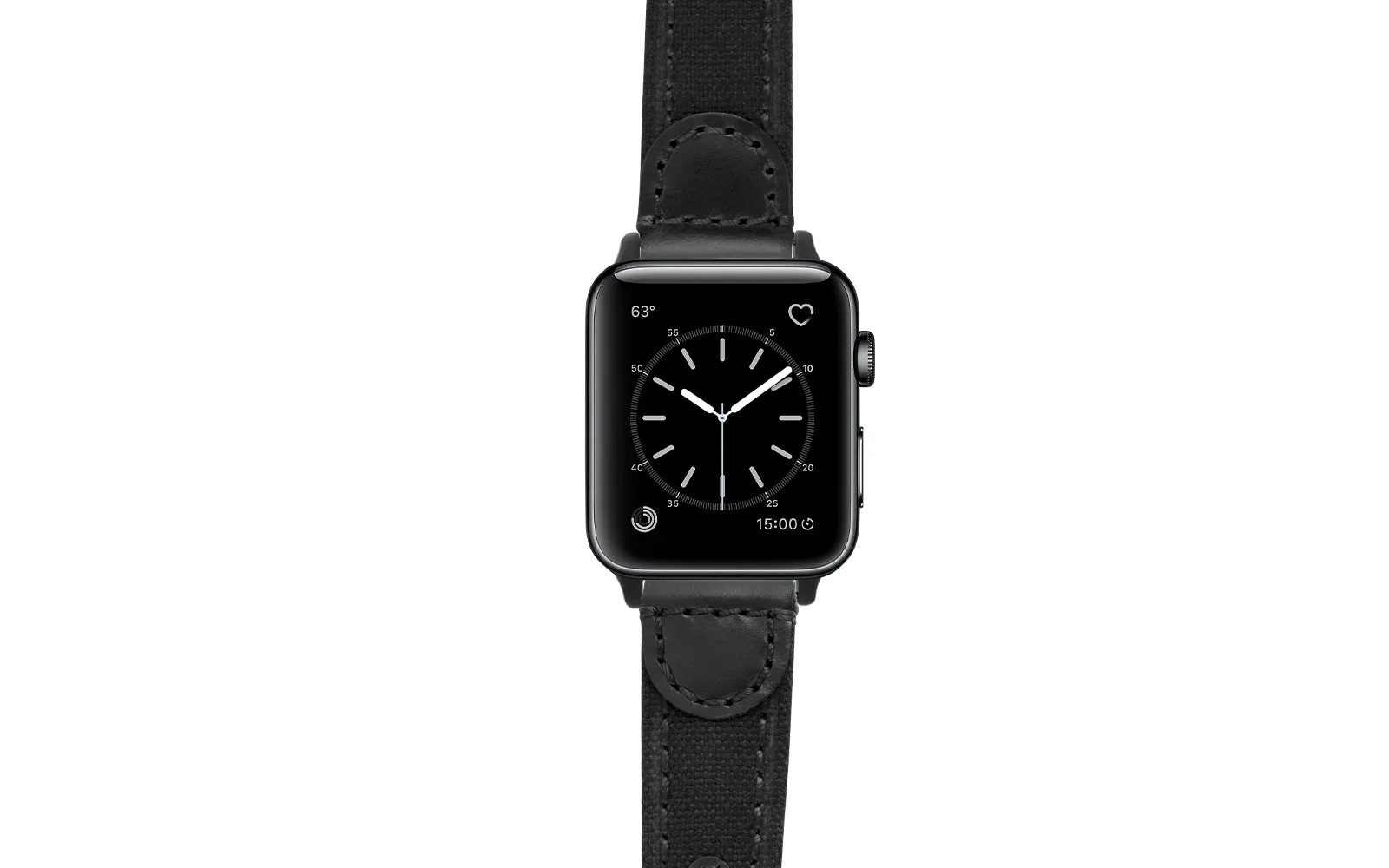 Apple Watch Strap - Black Canvas & Leather