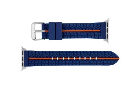 Apple Watch Strap - Blue & Orange Tire Tread Silicone