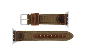 Apple Watch Strap - Brown Canvas & Leather