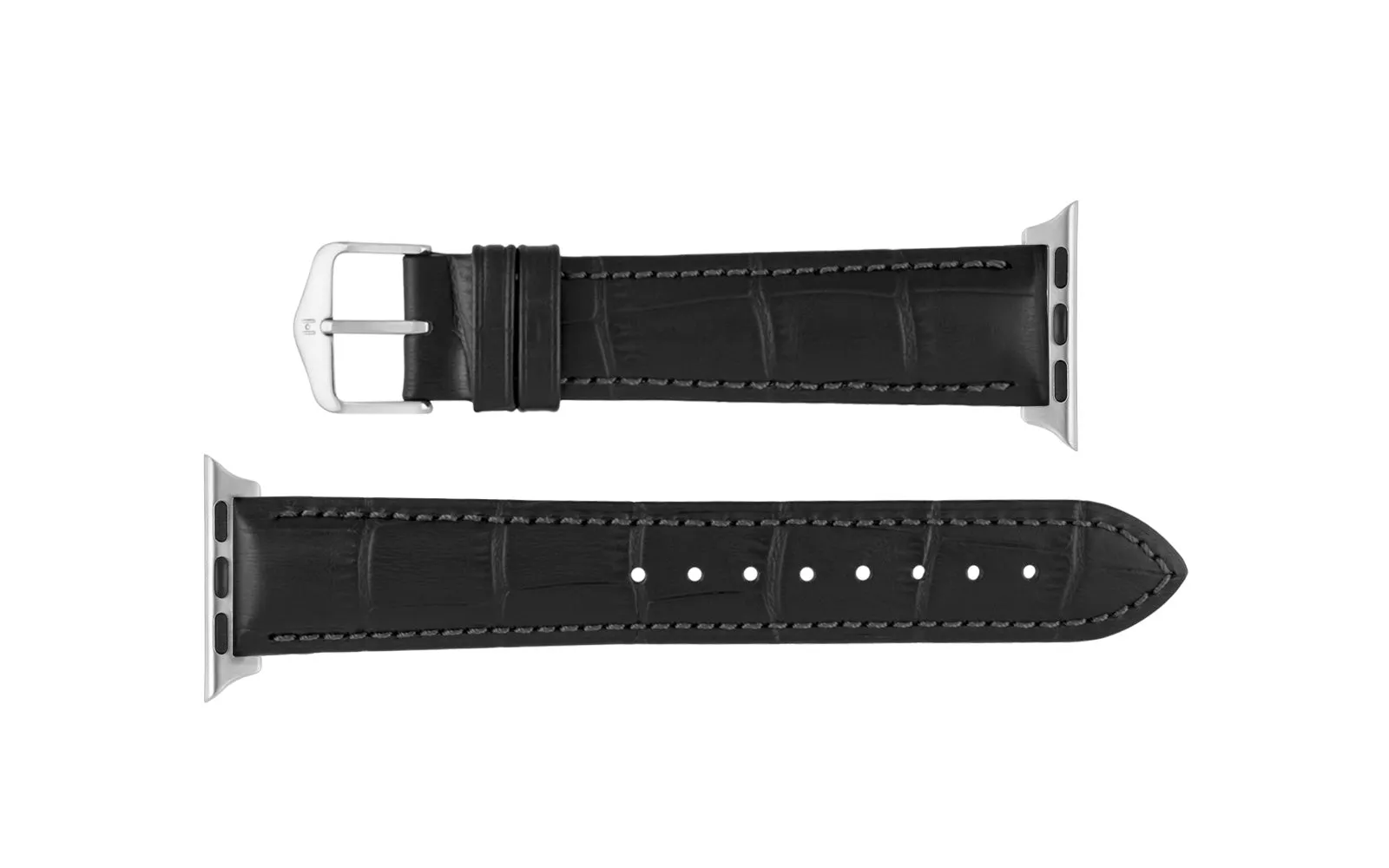 Apple Watch Strap - HIRSCH Duke Black Alligator Grain Leather