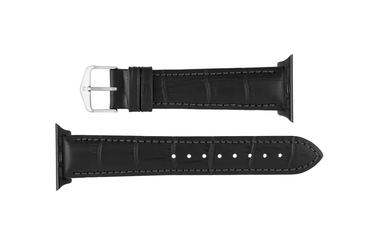 Apple Watch Strap - HIRSCH Duke Black Alligator Grain Leather