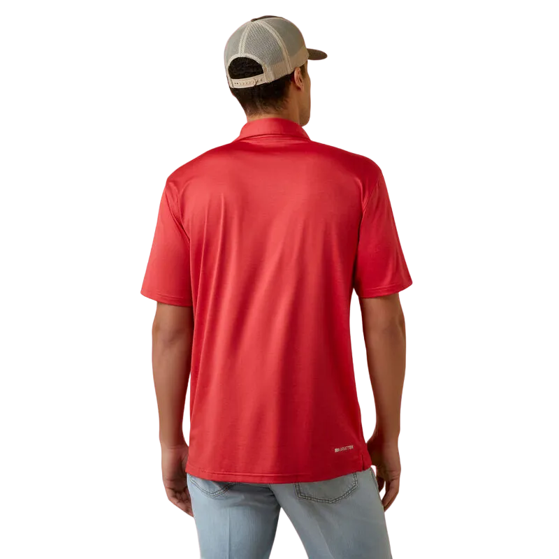 Ariat Men's Red Charger Fitted Polo Shirt