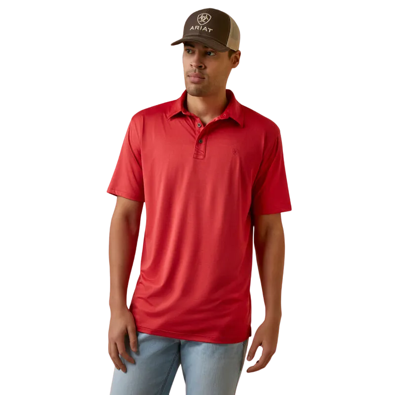 Ariat Men's Red Charger Fitted Polo Shirt