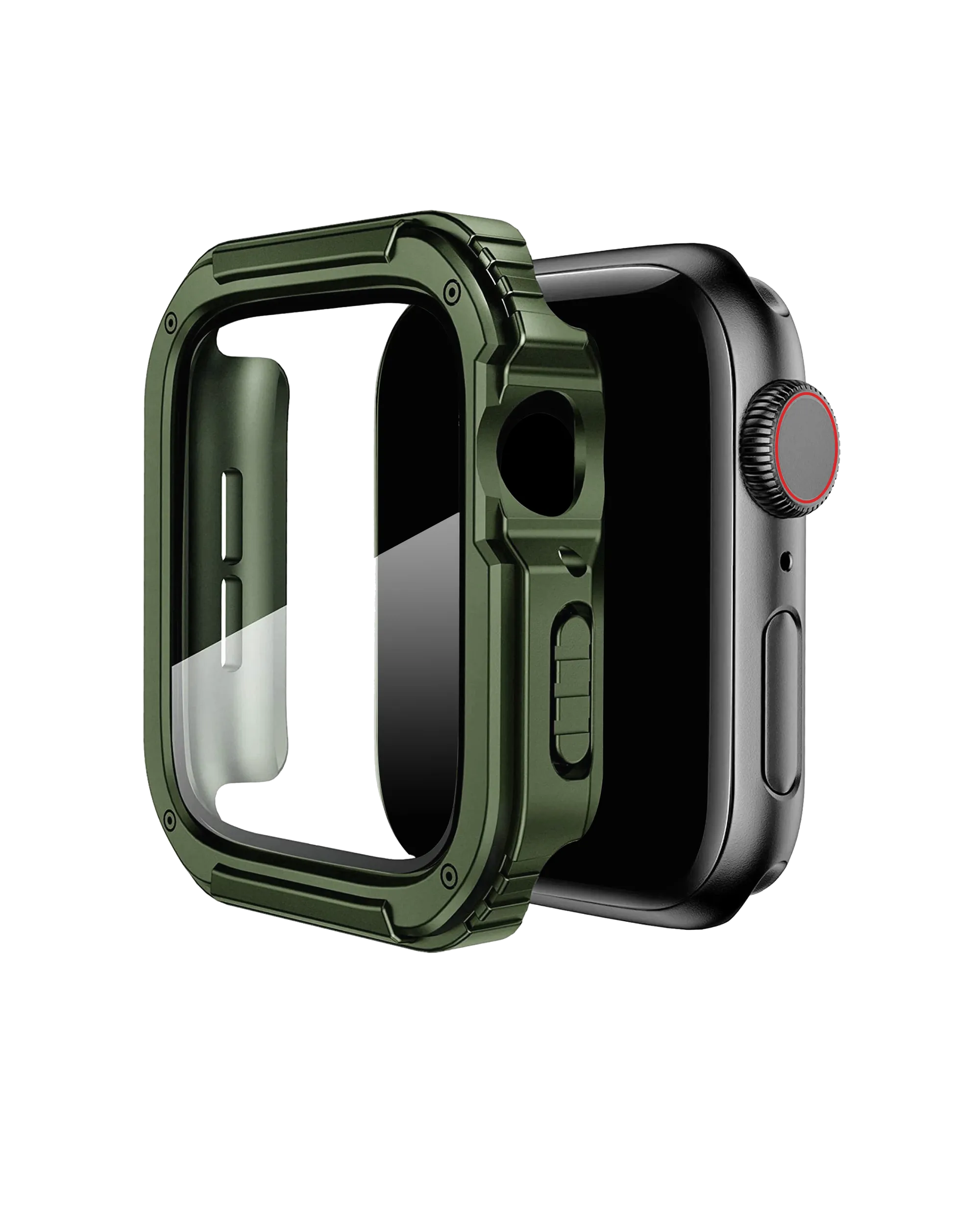 Army Green Athletic Fit Apple Watch Series Case with Screen Protector (44mm)