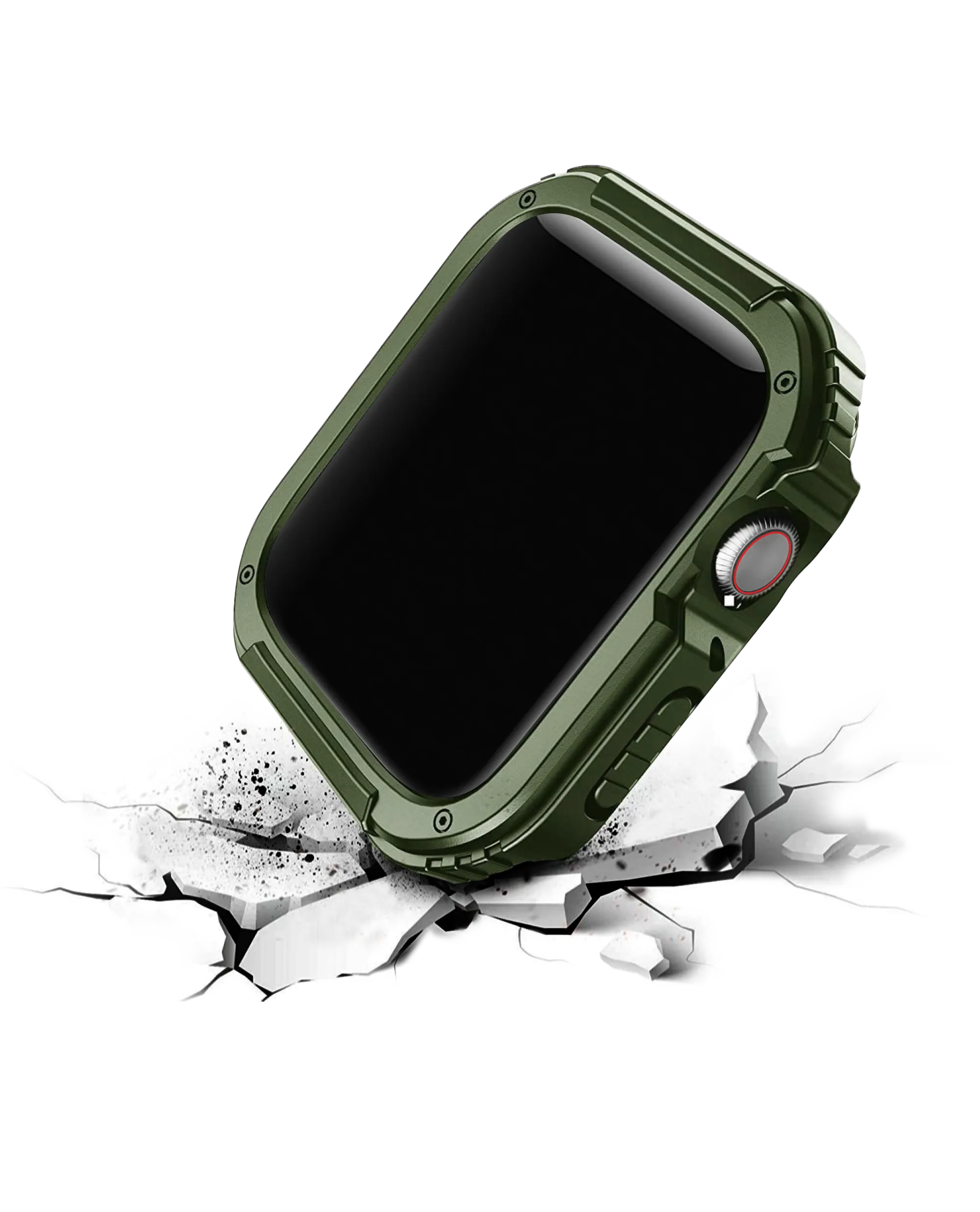 Army Green Athletic Fit Apple Watch Series Case with Screen Protector (44mm)