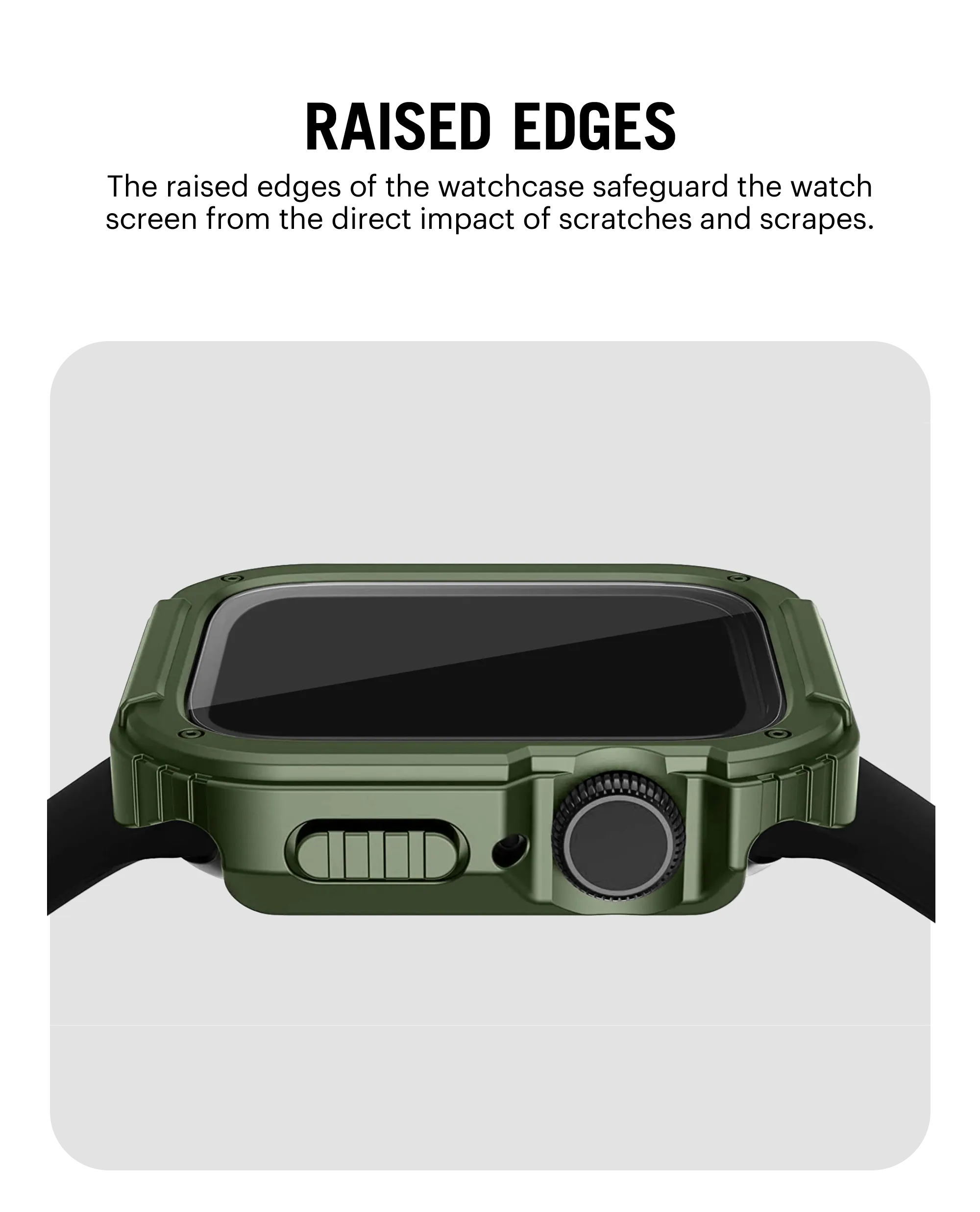 Army Green Athletic Fit Apple Watch Series Case with Screen Protector (44mm)