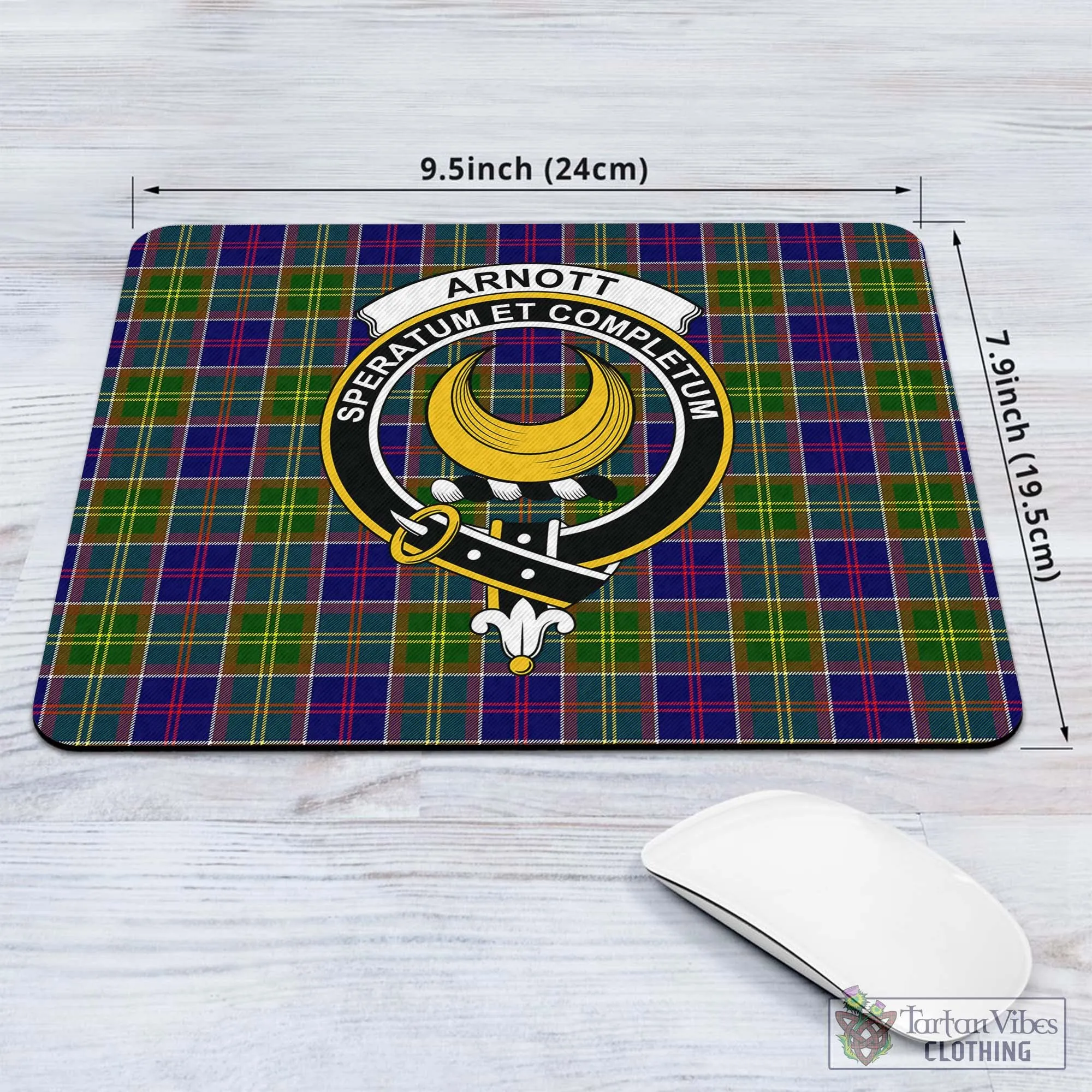 Arnott Tartan Mouse Pad with Family Crest