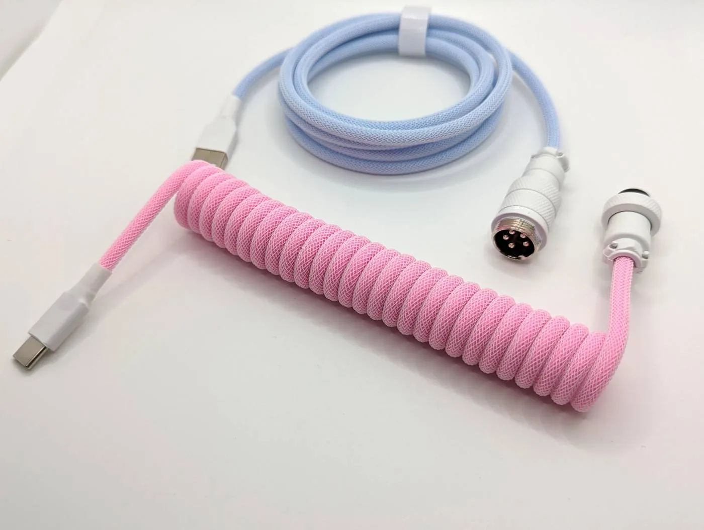 Ausmodshop Coiled Keyboard Cable - Cotton Candy