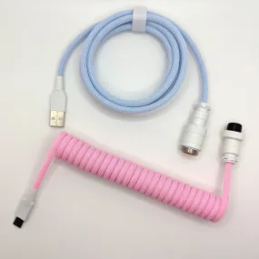 Ausmodshop Coiled Keyboard Cable - Cotton Candy