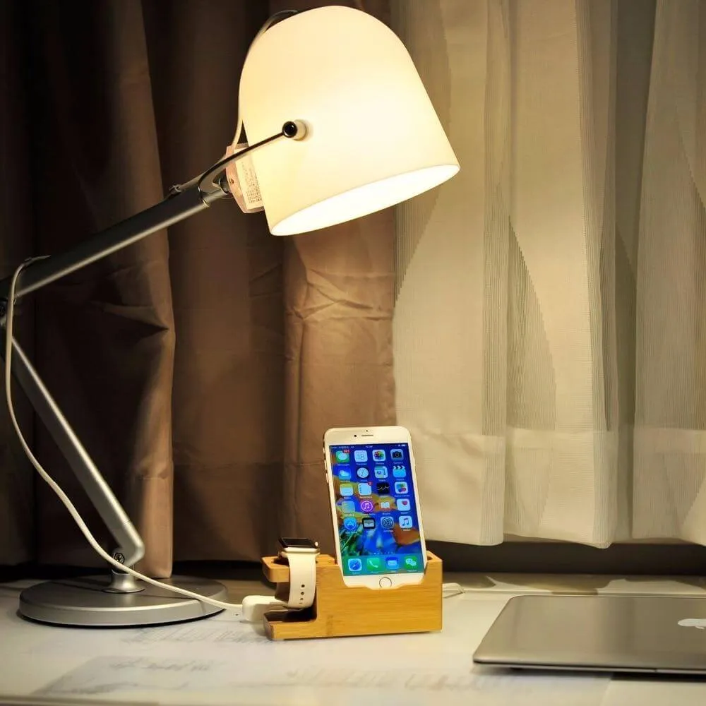 Bamboo Wood Charger Station for Apple Products