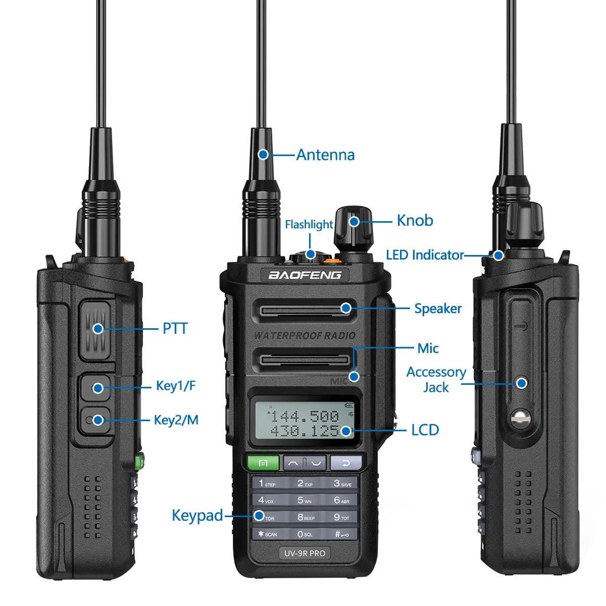 Baofeng UV-9R Pro IP68 Waterproof  Walkie Talkie Dual Band 16KM S22 Radio VHF UHF CB Ham Radio UV-9R Plus Portable Two Way Radio