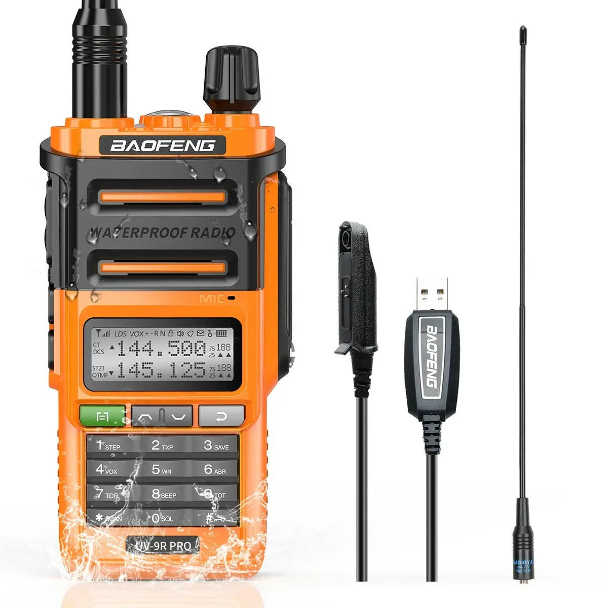 Baofeng UV-9R Pro IP68 Waterproof  Walkie Talkie Dual Band 16KM S22 Radio VHF UHF CB Ham Radio UV-9R Plus Portable Two Way Radio