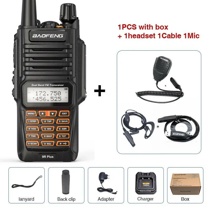 Baofeng UV-9R Pro IP68 Waterproof  Walkie Talkie Dual Band 16KM S22 Radio VHF UHF CB Ham Radio UV-9R Plus Portable Two Way Radio