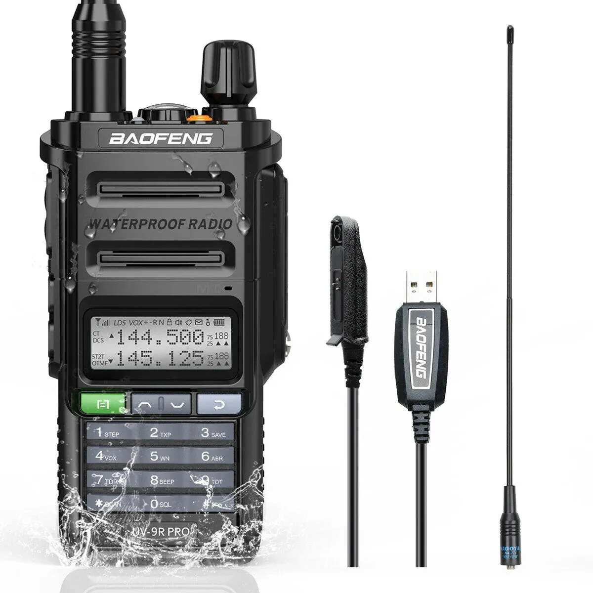 Baofeng UV-9R Pro IP68 Waterproof  Walkie Talkie Dual Band 16KM S22 Radio VHF UHF CB Ham Radio UV-9R Plus Portable Two Way Radio