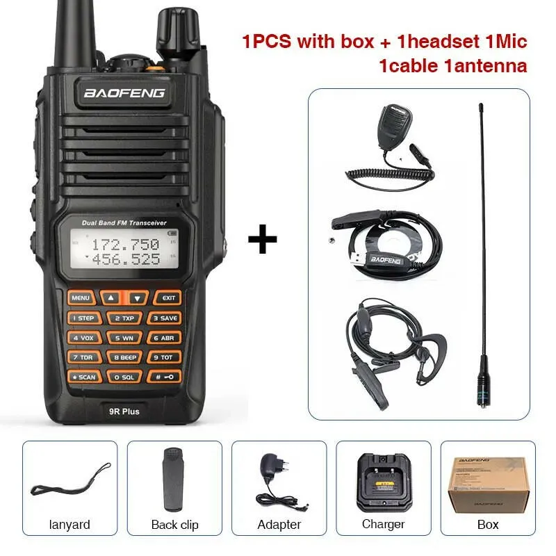 Baofeng UV-9R Pro IP68 Waterproof  Walkie Talkie Dual Band 16KM S22 Radio VHF UHF CB Ham Radio UV-9R Plus Portable Two Way Radio