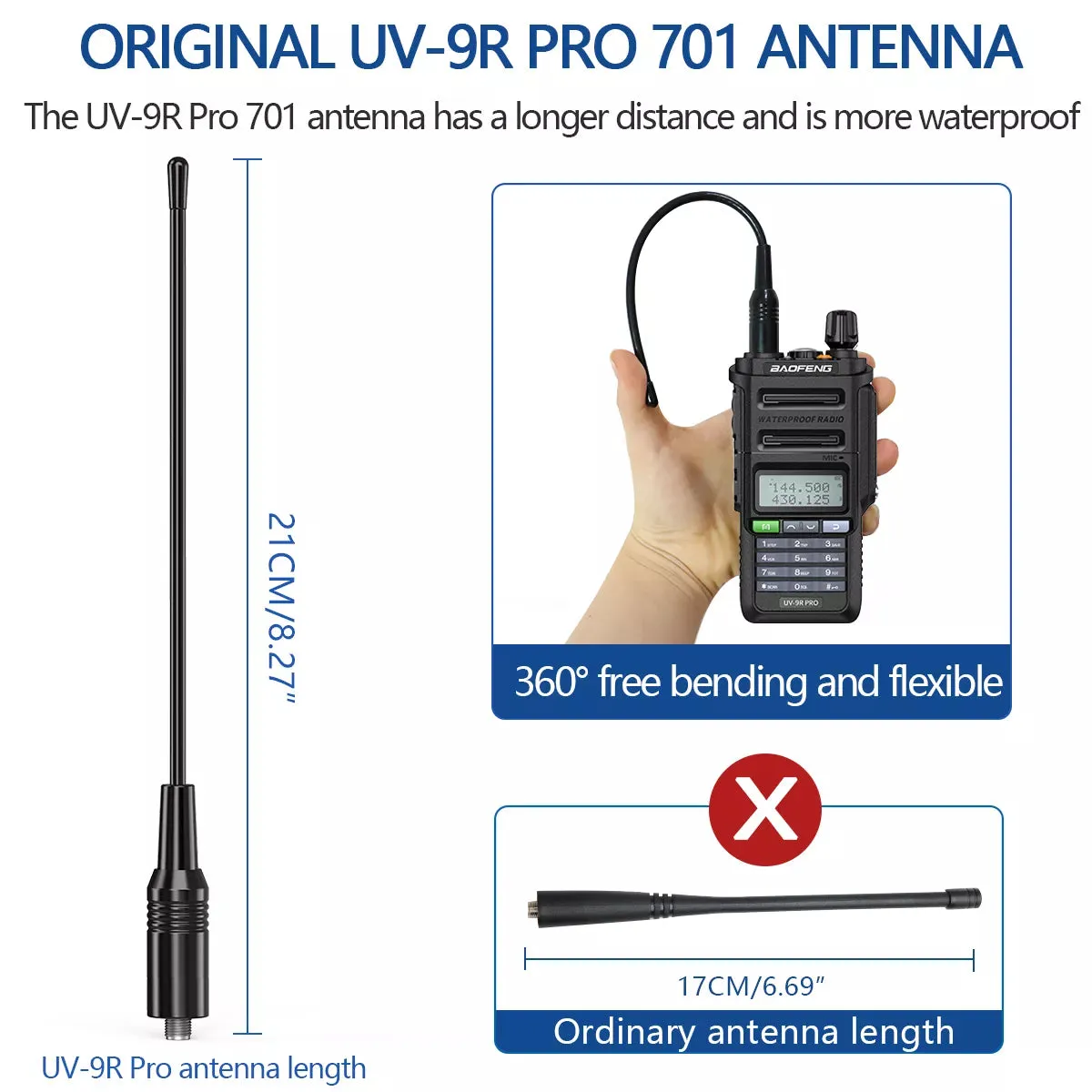 Baofeng UV-9R Pro IP68 Waterproof  Walkie Talkie Dual Band 16KM S22 Radio VHF UHF CB Ham Radio UV-9R Plus Portable Two Way Radio