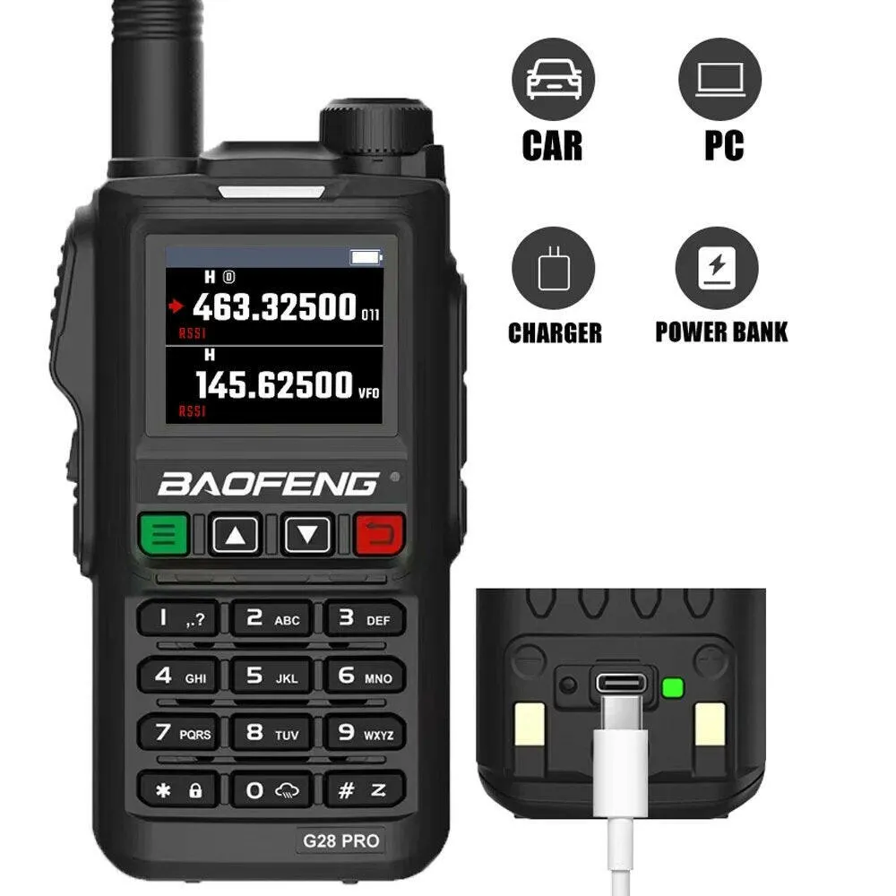 Baofeng UV-G28 PRO V2 10W High Power Waterproof Walkie Talkie Support Type-C Charger Long Range FM Radio Upgrade UV 5R PRO UV-82