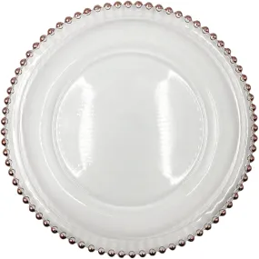 Beaded - Glass Charger Plate in Rose Gold (Item # 0239)