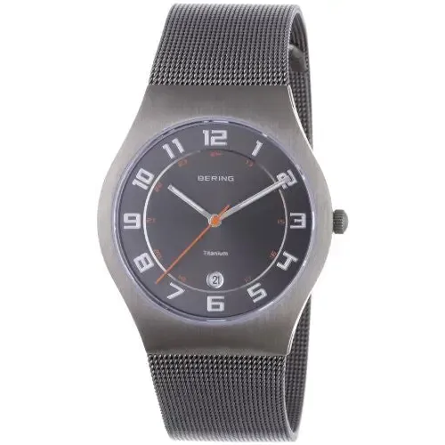 Bering Men's Grey Milanaise Mesh Strap Titanium Watch 11937-007