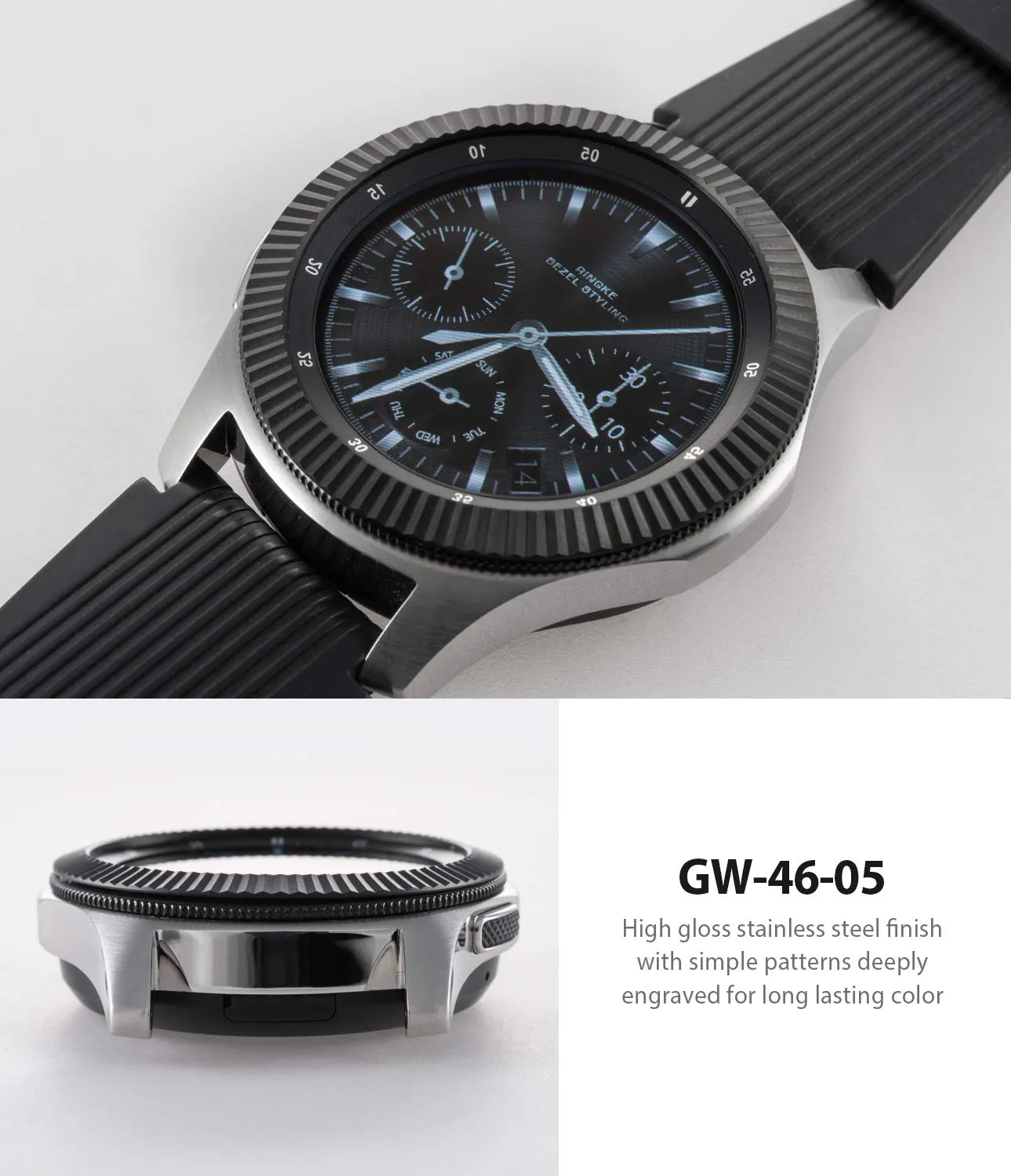 Bezel Styling for Galaxy Watch 46mm / Galaxy Gear S3 Frontier - GW-46-05  [Stainless Steel]