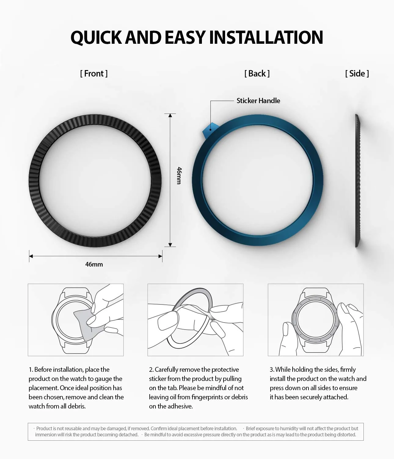 Bezel Styling for Galaxy Watch 46mm / Galaxy Gear S3 Frontier - GW-46-05  [Stainless Steel]