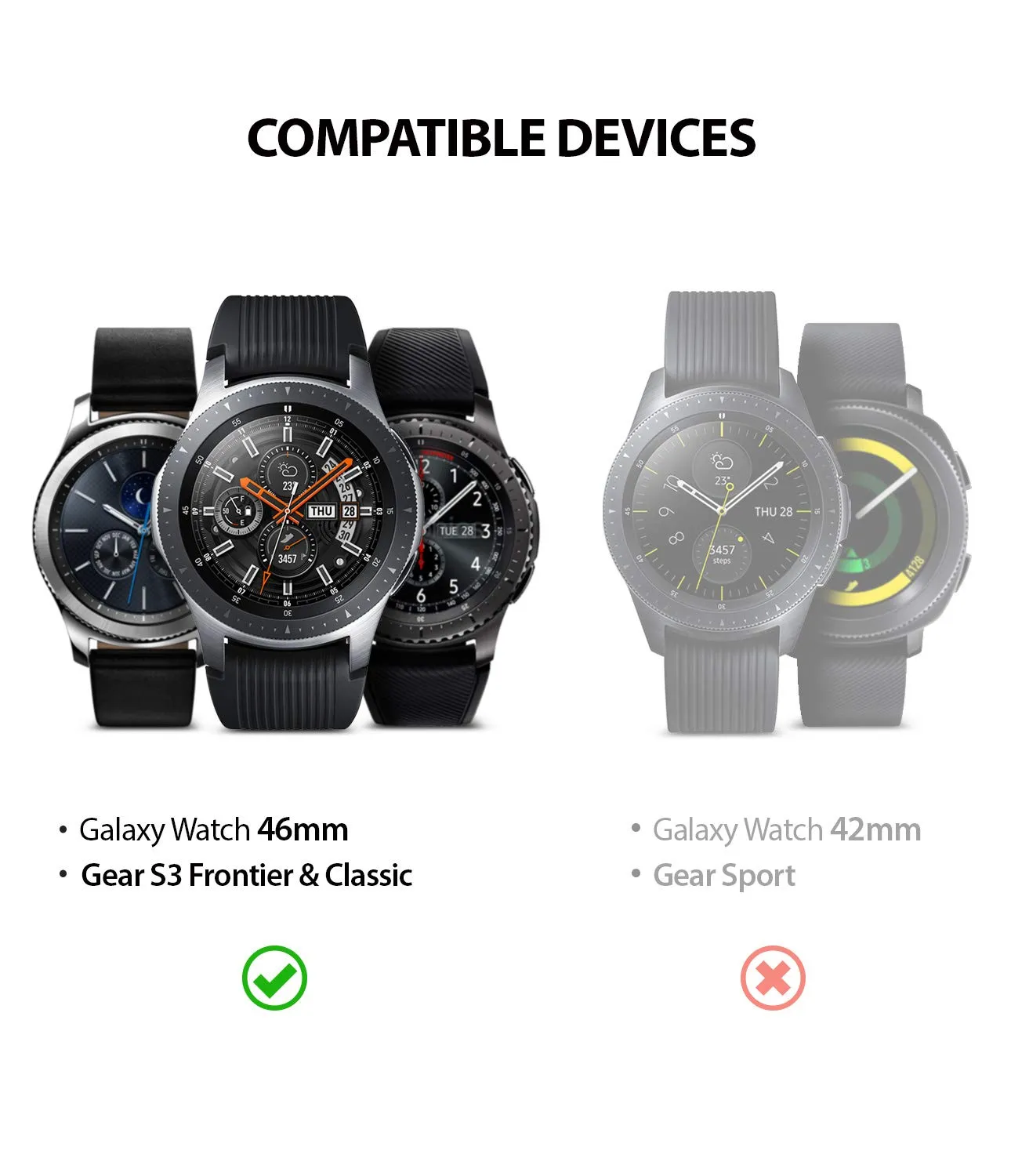 Bezel Styling for Galaxy Watch 46mm / Galaxy Gear S3 Frontier -  GW-46-13  [Stainless Steel]