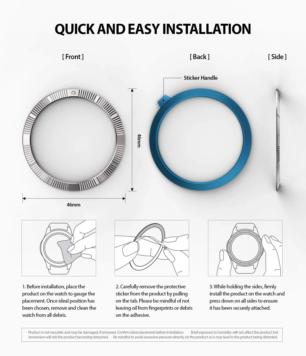 Bezel Styling for Galaxy Watch 46mm / Galaxy Gear S3 Frontier -  GW-46-13  [Stainless Steel]