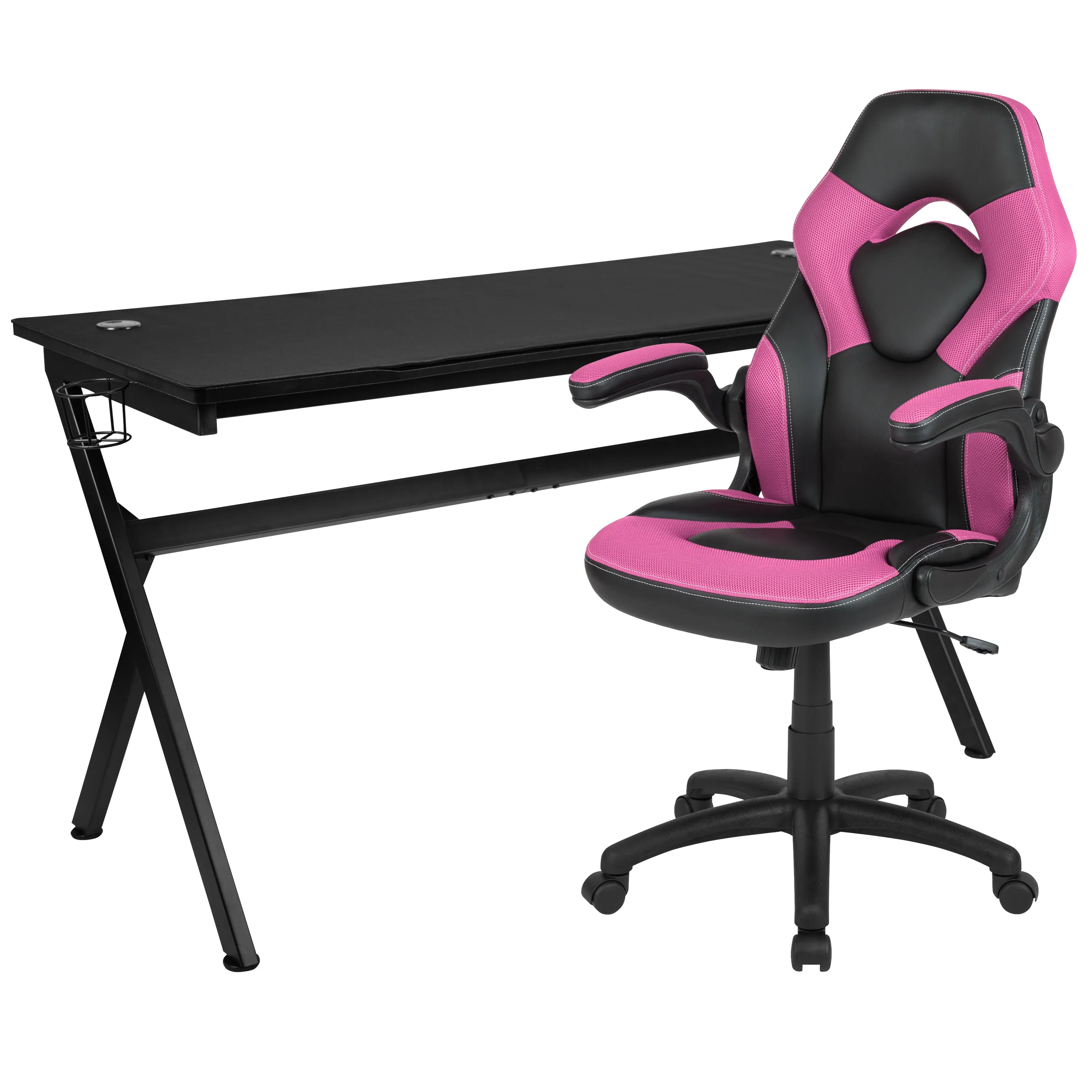 Black Gaming Desk & Chair Set BLN-X10D1904L-PK-GG