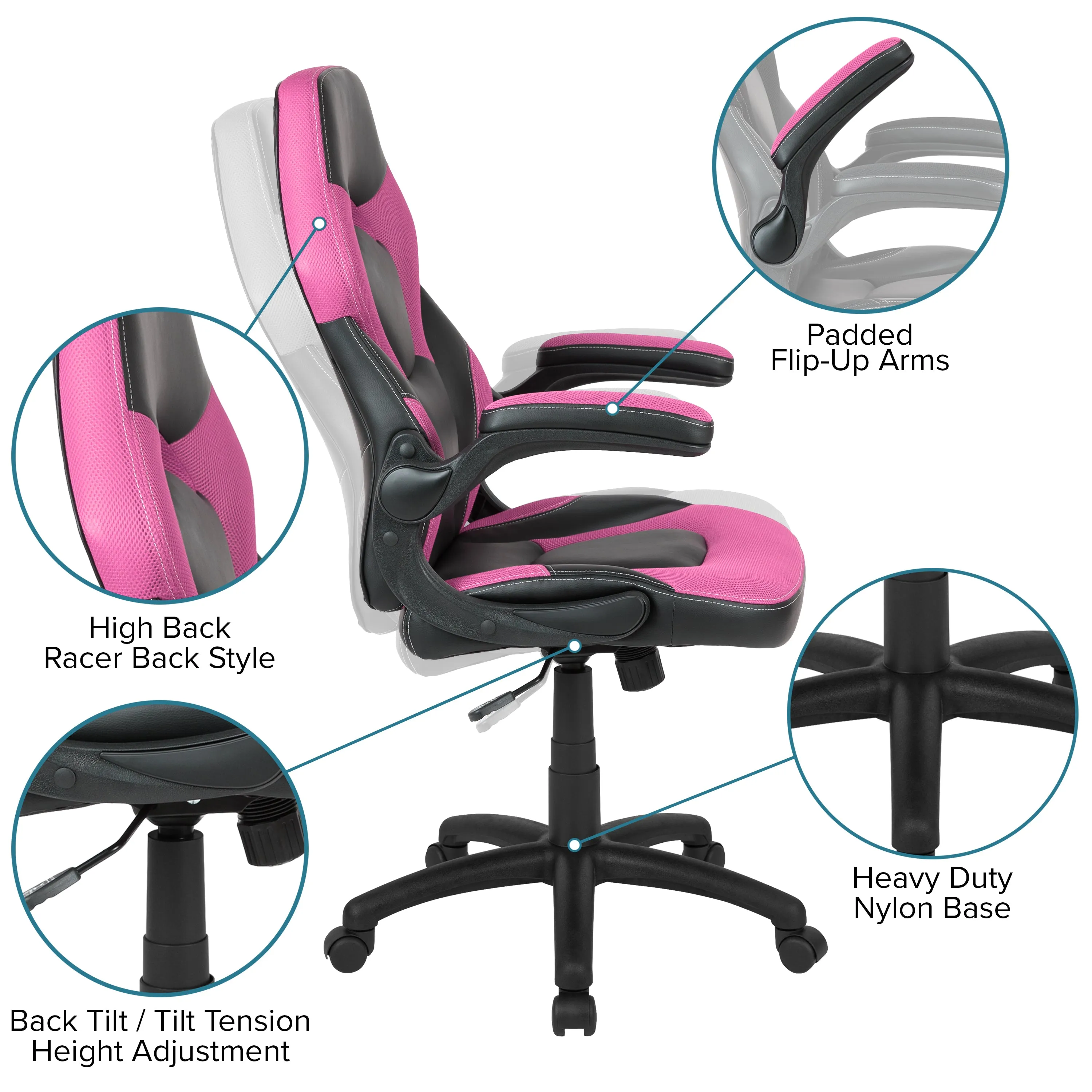 Black Gaming Desk & Chair Set BLN-X10D1904L-PK-GG