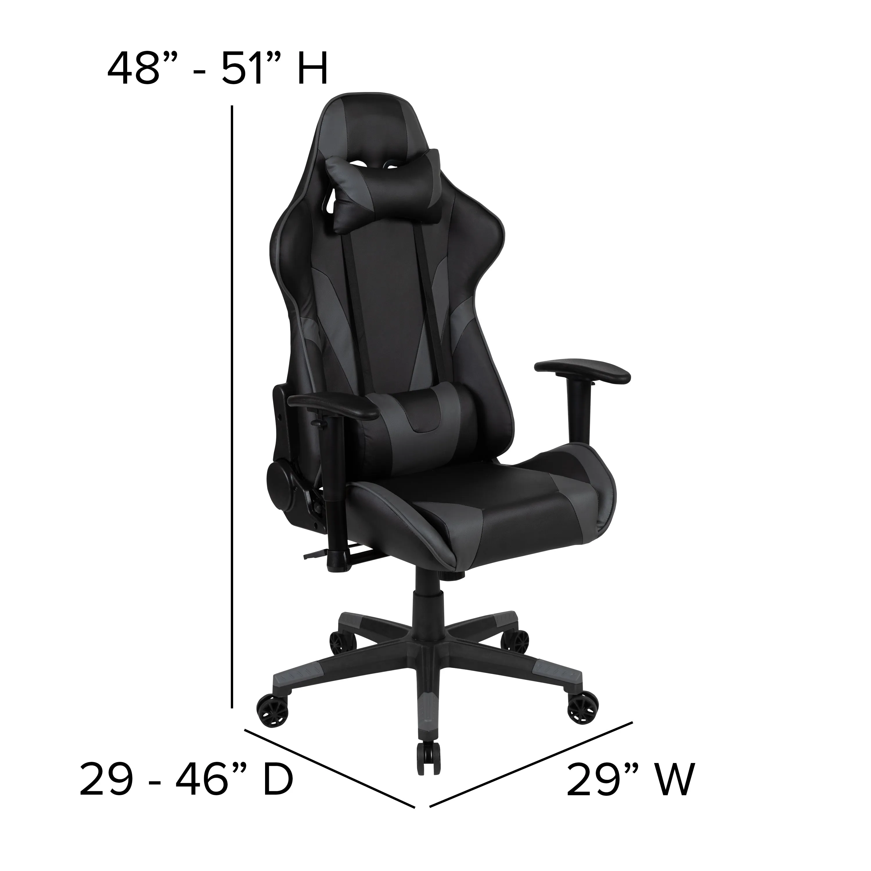 Black Gaming Desk & Chair Set BLN-X20D1904L-GY-GG