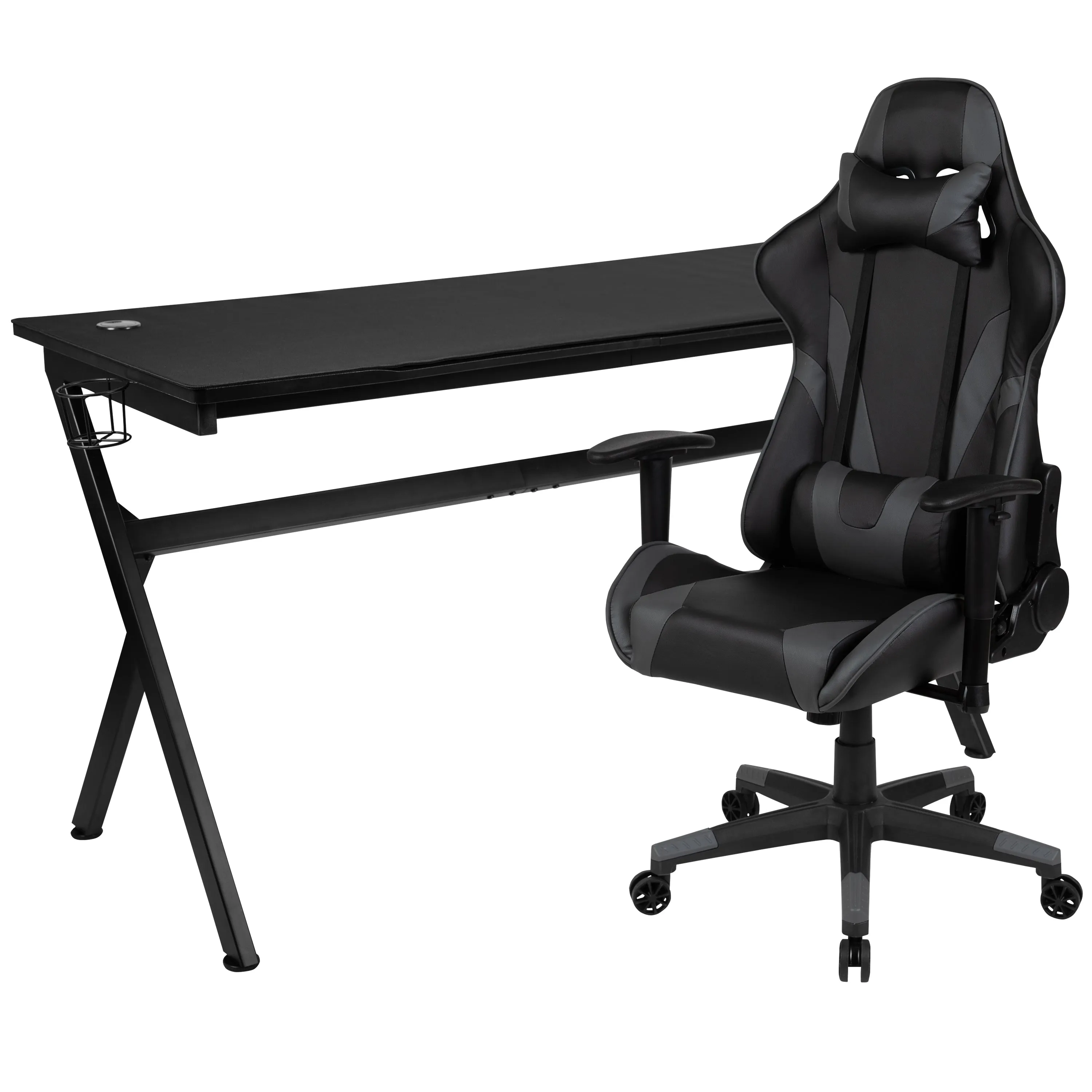 Black Gaming Desk & Chair Set BLN-X20D1904L-GY-GG