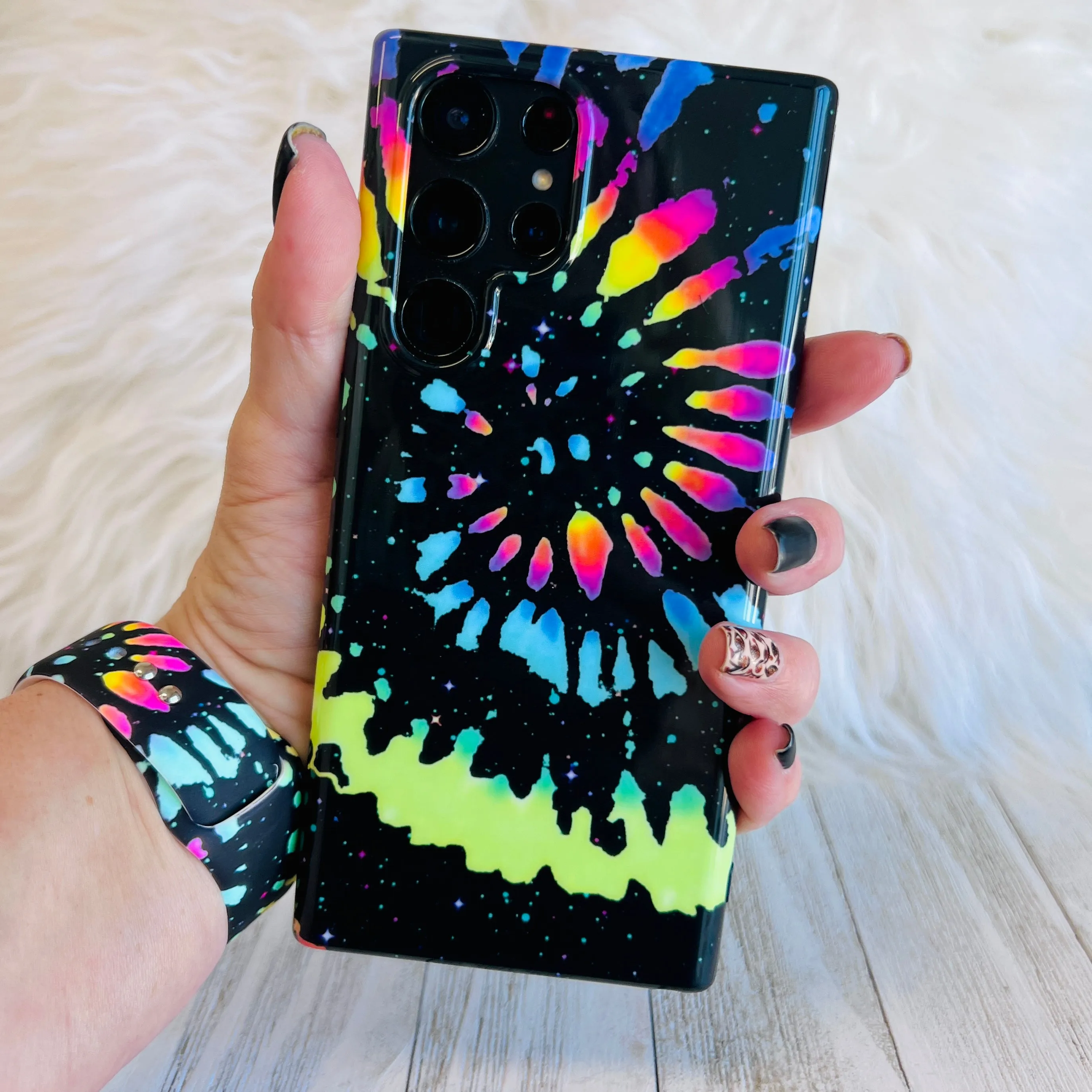 Black Tie Dye Case For Samsung Galaxy