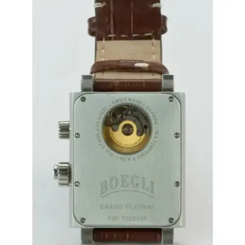 Boegli Men's Grand Festival Automatic Stainless Steel Brown Leather Watch M.731