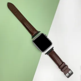 Brown Lizard Leather Strap for Apple Watch Ultra Series 8 7 6 5 4 3 SE | AW-161