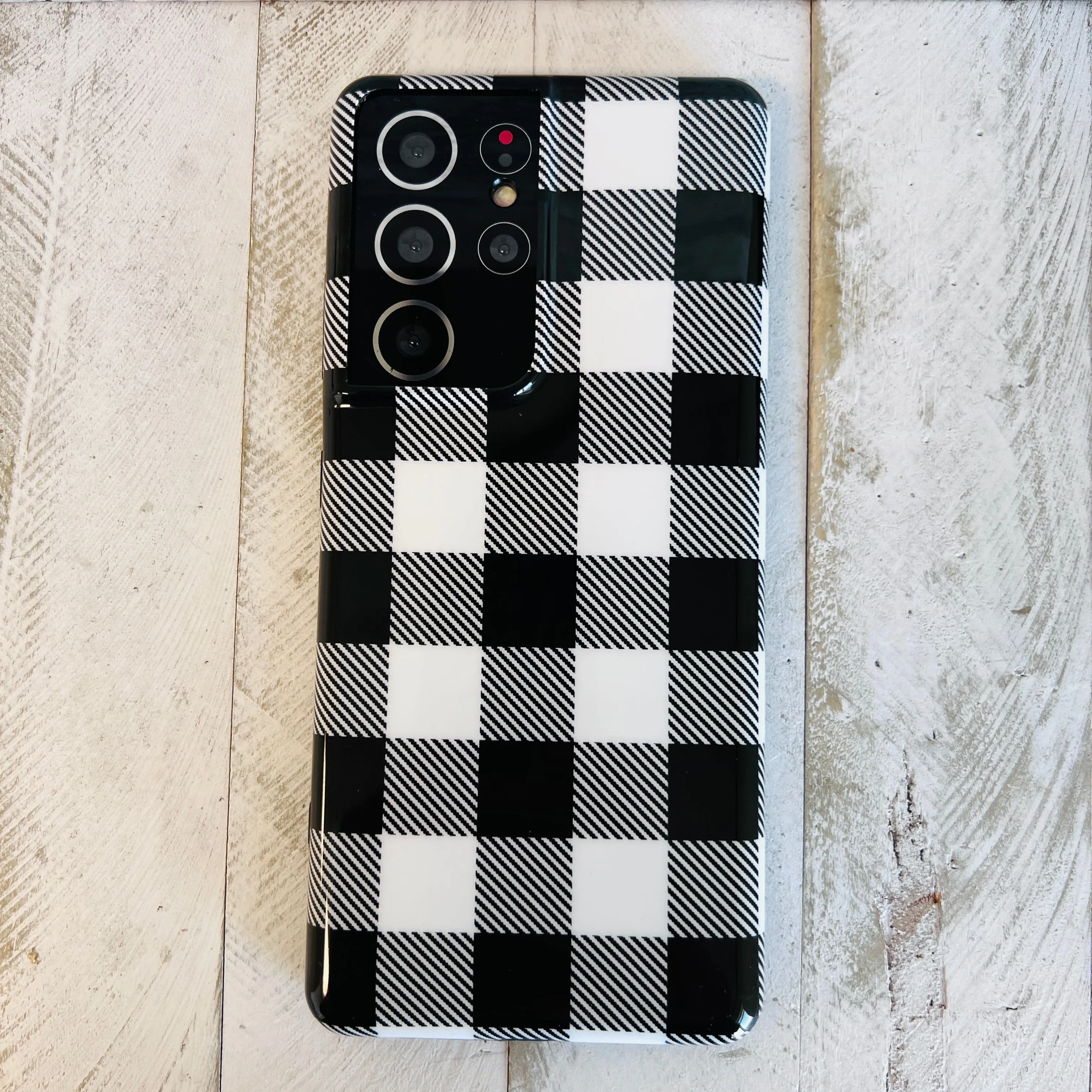 Bull Plaid Black/White Cell Phone Case For Samsung Galaxy