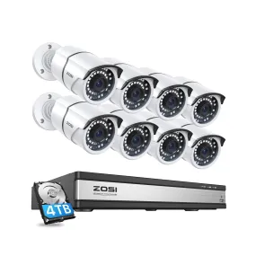 C261 5MP Security Camera System   4K 16CH PoE NVR   Up to 16 Cameras  4TB HDD