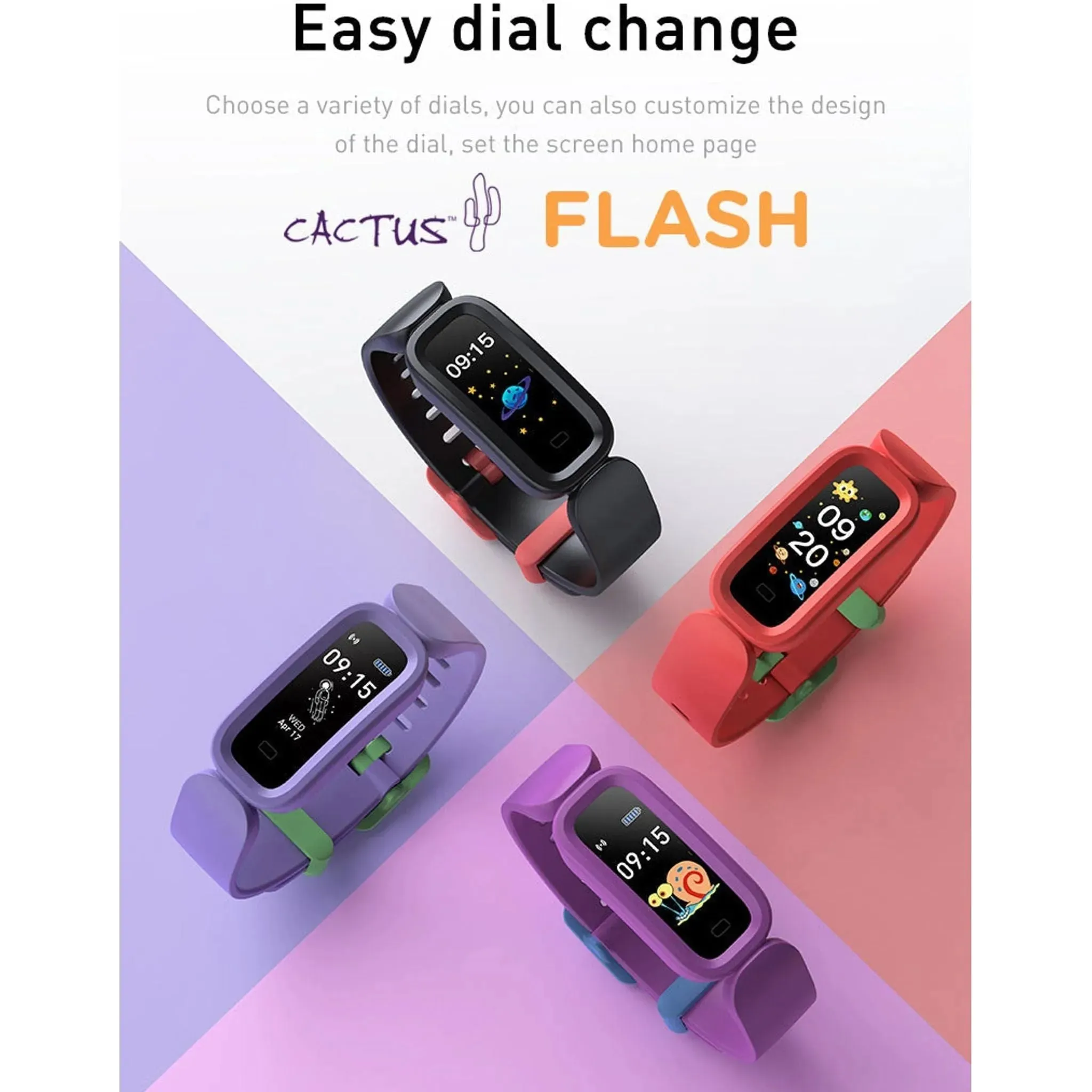 Cactus - Flash - Kids Fitness Activity Tracker - Red