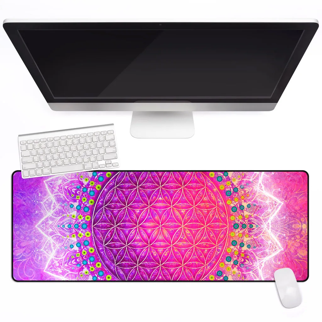 Cameron Gray | Flower Of Life | Desk Mat