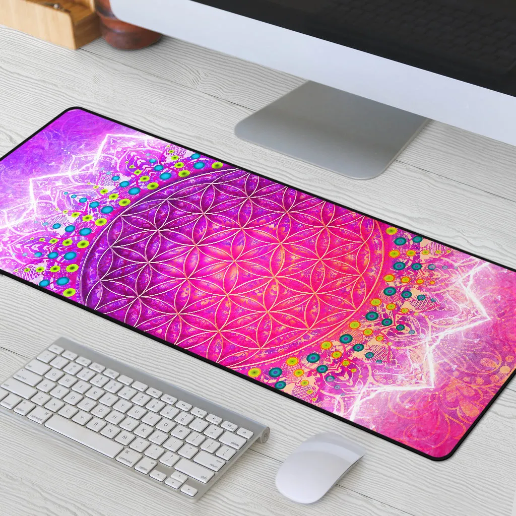 Cameron Gray | Flower Of Life | Desk Mat