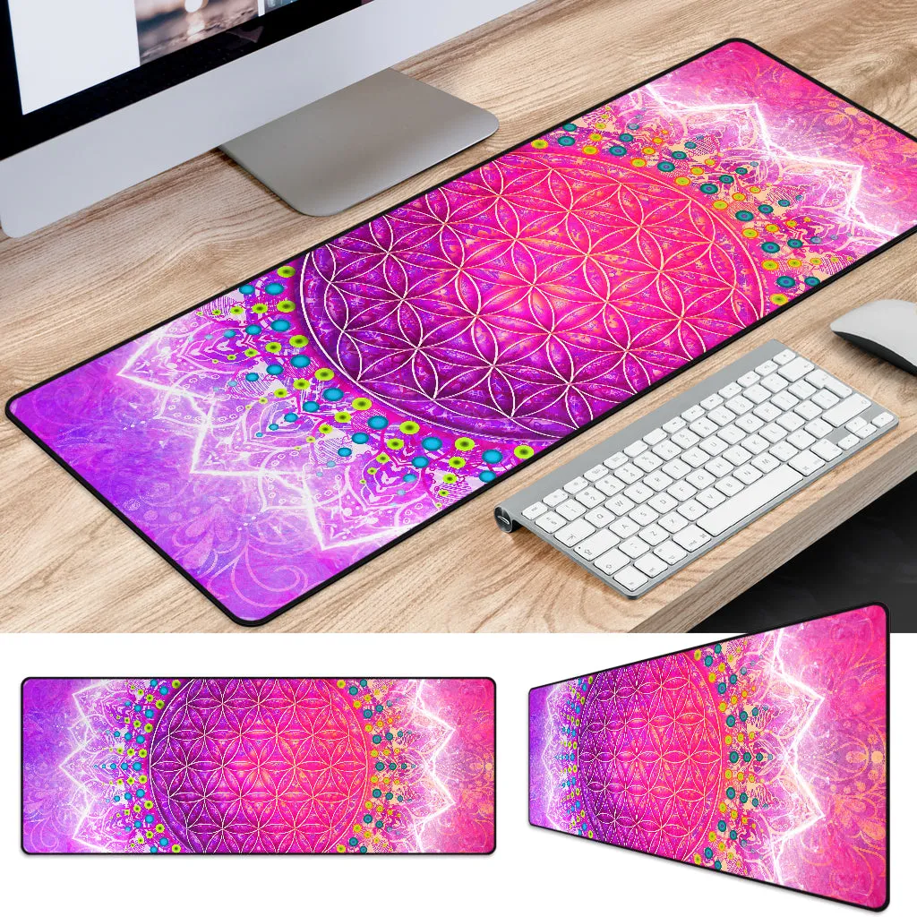 Cameron Gray | Flower Of Life | Desk Mat