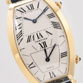 Cartier Paris Tonneau Dual Time 18kt Yellow Gold