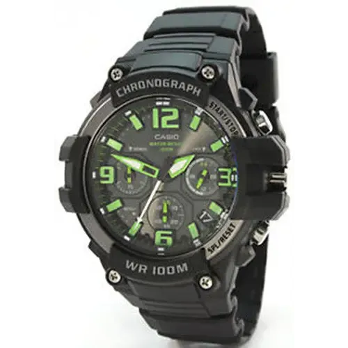 Casio Men's Heavy Duty-Design Chronograph Black Watch MCW100H-3AV