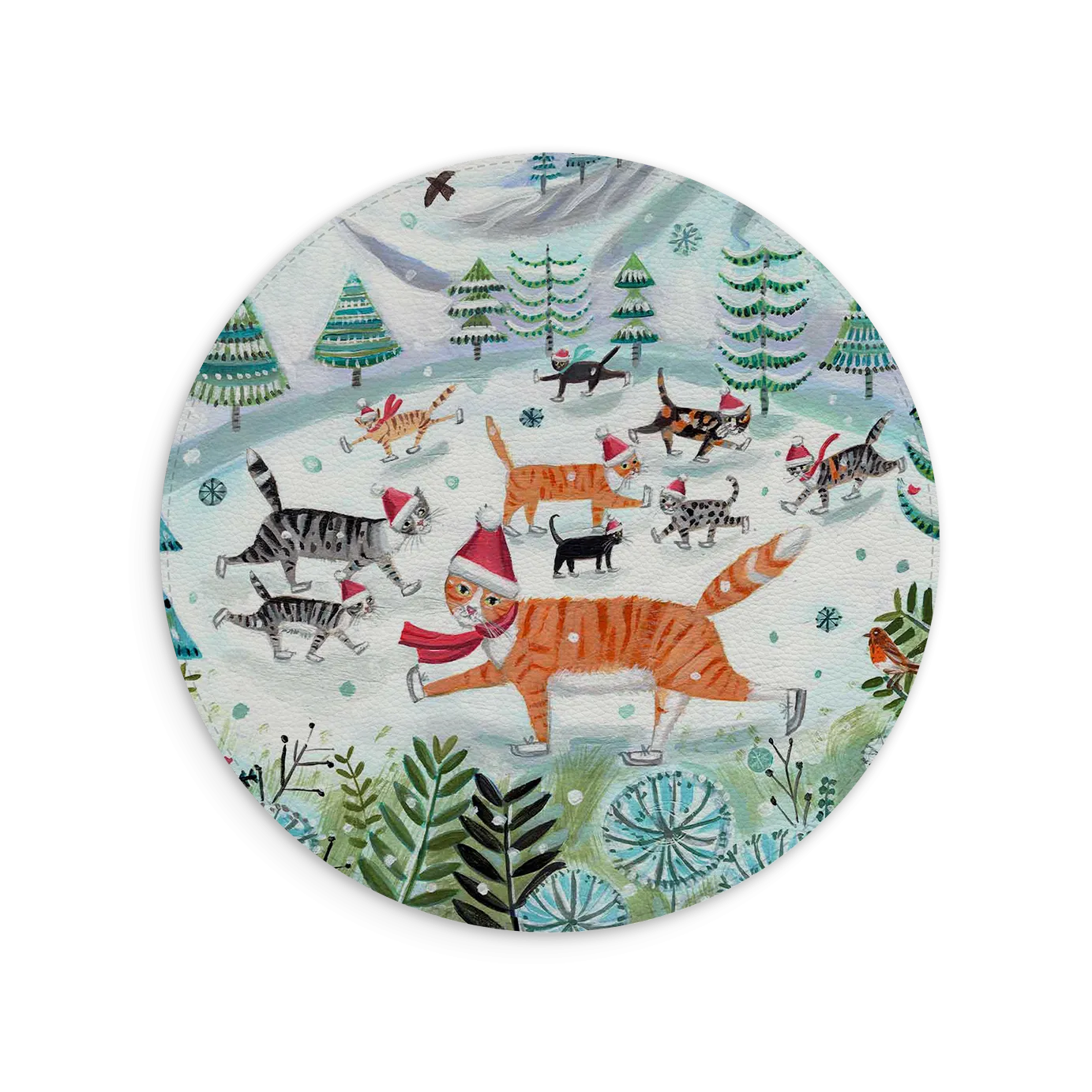 Cats On Ice Mouse Mat By Mary Stubberfield